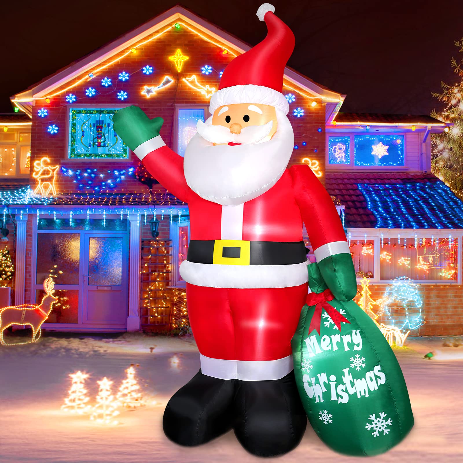 Inflatable 8-ft Santa Yard Decoration
